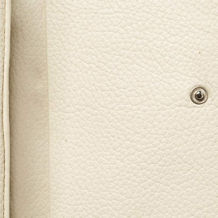 Pre Owned Montblanc White Leather Starisma Compact Trifold Wallet