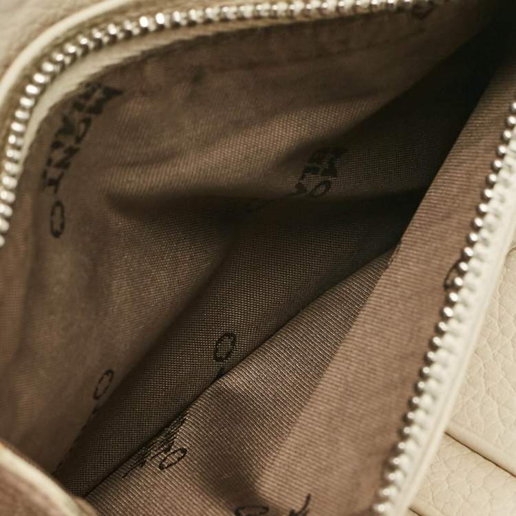Pre Owned Montblanc White Leather Starisma Compact Trifold Wallet