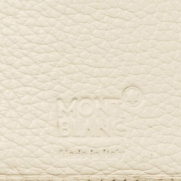 Pre Owned Montblanc White Leather Starisma Compact Trifold Wallet