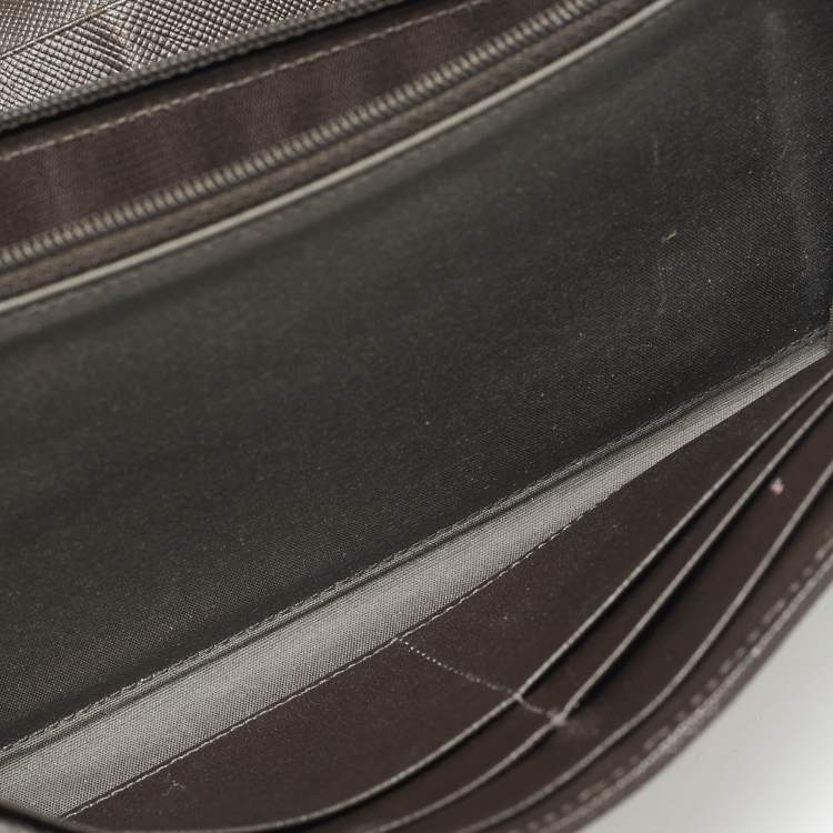 Pre Owned Montblanc Beige/Brown Signature Coated Canvas Flap Continental Wallet