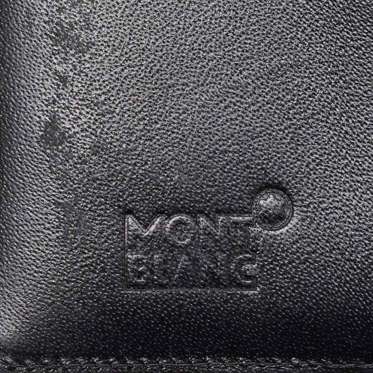 Pre Owned Montblanc Black Leather Meisterstuck Flap Compact Wallet