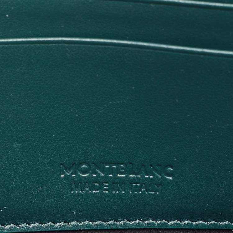 Pre Owned Montblanc Green Embossed Leather Meisterstück Long Zip Around Wallet
