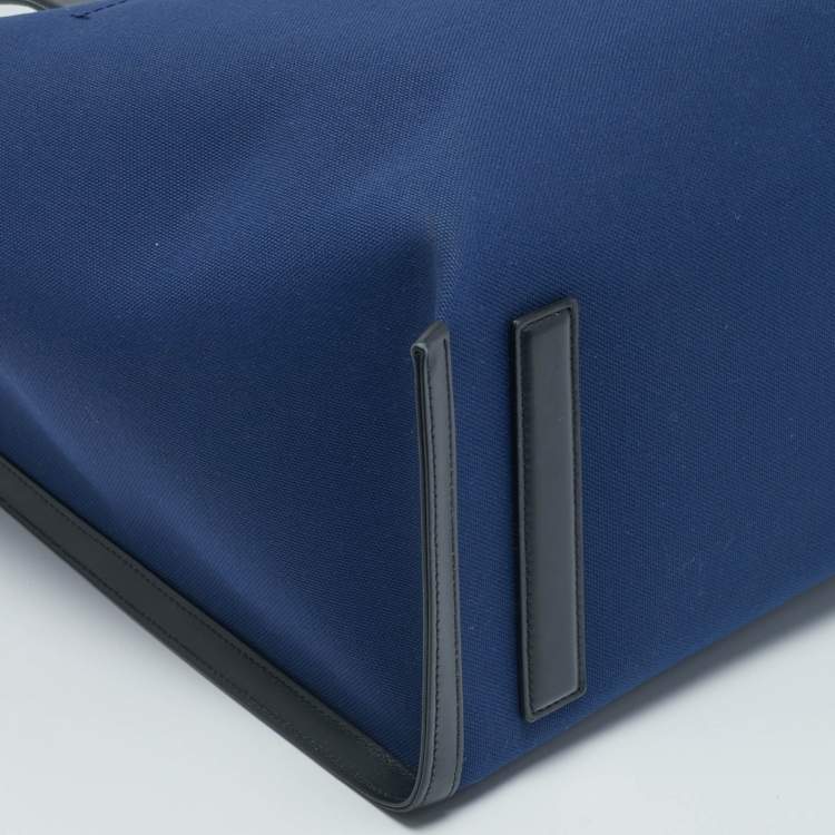 Pre Owned Montblanc Dark Blue/Black Canvas and Leather Blue Spirit Tote