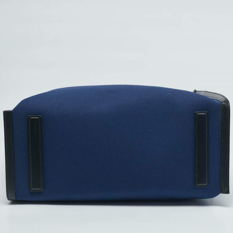 Pre Owned Montblanc Dark Blue/Black Canvas and Leather Blue Spirit Tote