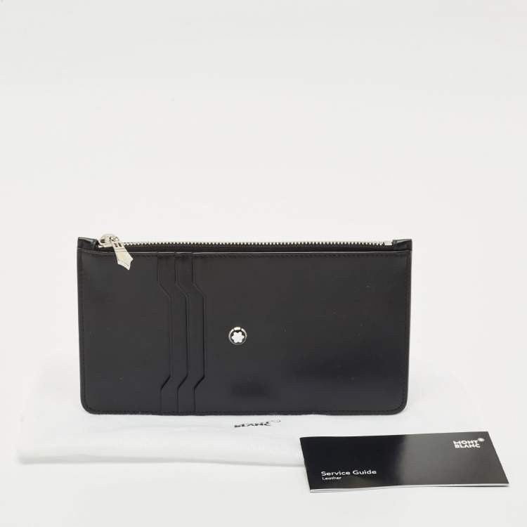 Pre Owned Montblanc Black Leather Meisterstuck Envelope Flat Clutch
