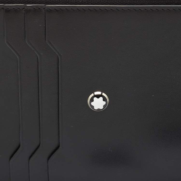 Pre Owned Montblanc Black Leather Meisterstuck Envelope Flat Clutch