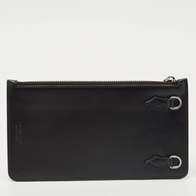 Pre Owned Montblanc Black Leather Meisterstuck Envelope Flat Clutch