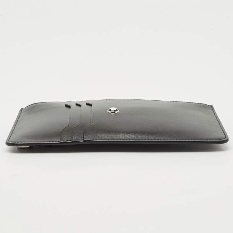 Pre Owned Montblanc Black Leather Meisterstuck Envelope Flat Clutch
