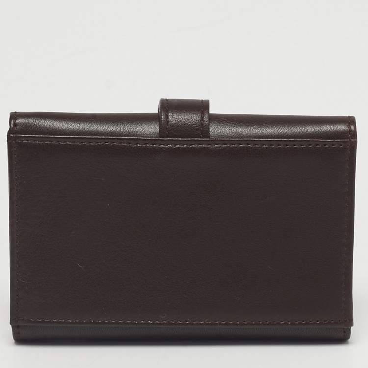 Pre Owned Montblanc Dark Brown Leather Lady Star Business Card Holder