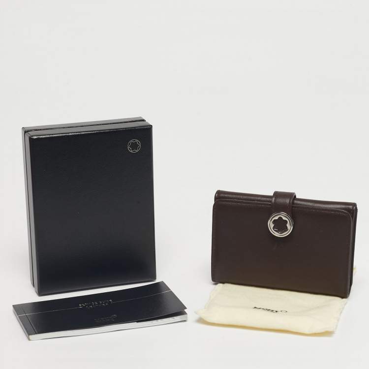 Pre Owned Montblanc Dark Brown Leather Lady Star Business Card Holder