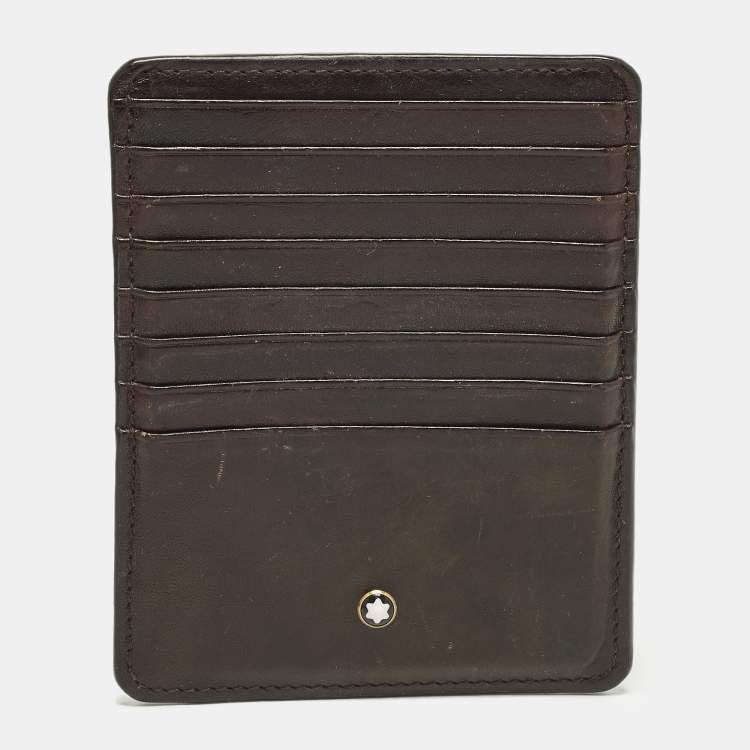 مملوكة مسبقًا Montblanc 8cc Meisterstuck Brown Leather Zipped Card Case
