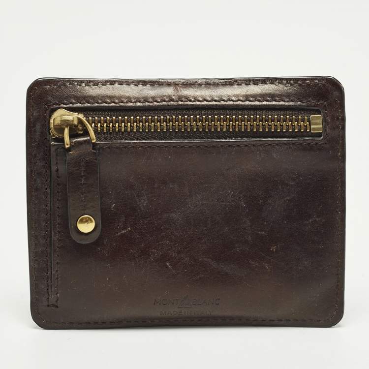 مملوكة مسبقًا Montblanc 8cc Meisterstuck Brown Leather Zipped Card Case