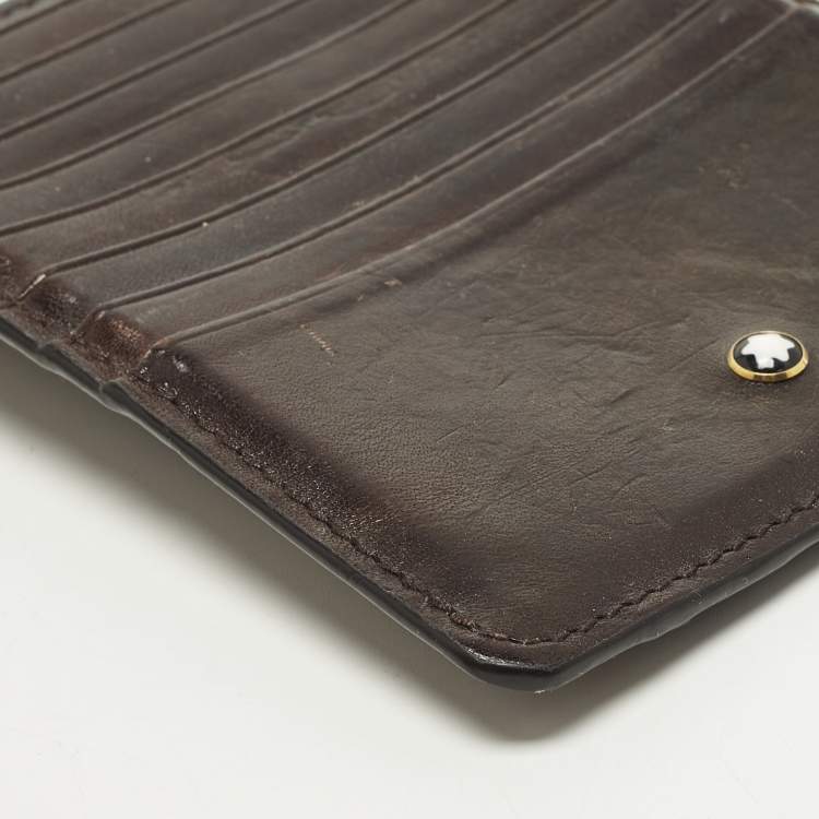 مملوكة مسبقًا Montblanc 8cc Meisterstuck Brown Leather Zipped Card Case