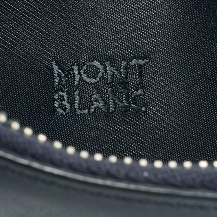 مملوكة مسبقًا Montblanc Meisterstuck Navy Blue Leather Zip Card Holder
