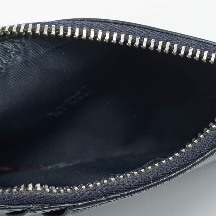 مملوكة مسبقًا Montblanc Meisterstuck Navy Blue Leather Zip Card Holder