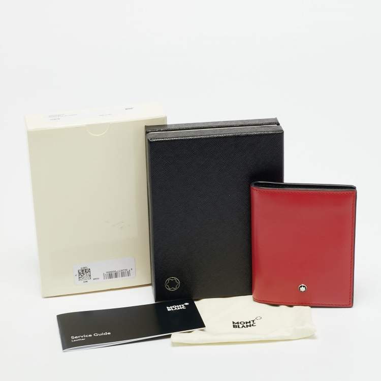 مملوكة مسبقًا Montblanc Meisterstuck Red Leather 6CC Compact Wallet