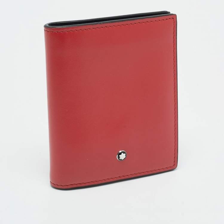 مملوكة مسبقًا Montblanc Meisterstuck Red Leather 6CC Compact Wallet
