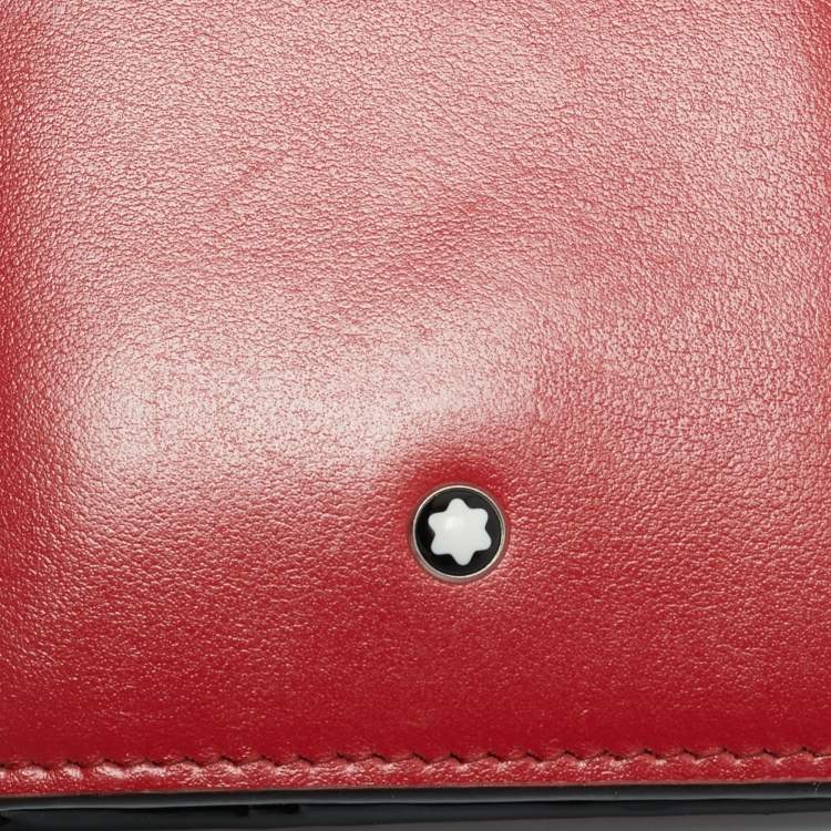 مملوكة مسبقًا Montblanc Meisterstuck Red Leather 6CC Compact Wallet