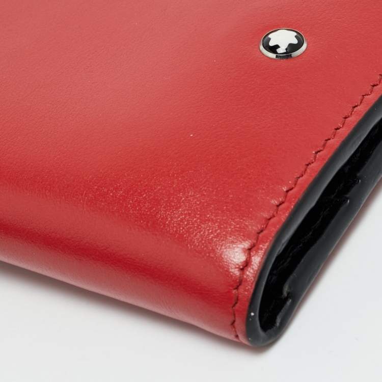 مملوكة مسبقًا Montblanc Meisterstuck Red Leather 6CC Compact Wallet