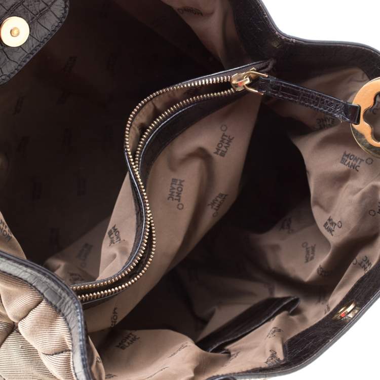 Pre Owned Montblanc Brown Starisma Canvas and Leather Pamina Tote