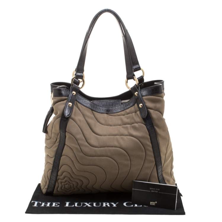 Pre Owned Montblanc Brown Starisma Canvas and Leather Pamina Tote
