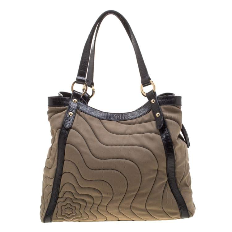Pre Owned Montblanc Brown Starisma Canvas and Leather Pamina Tote
