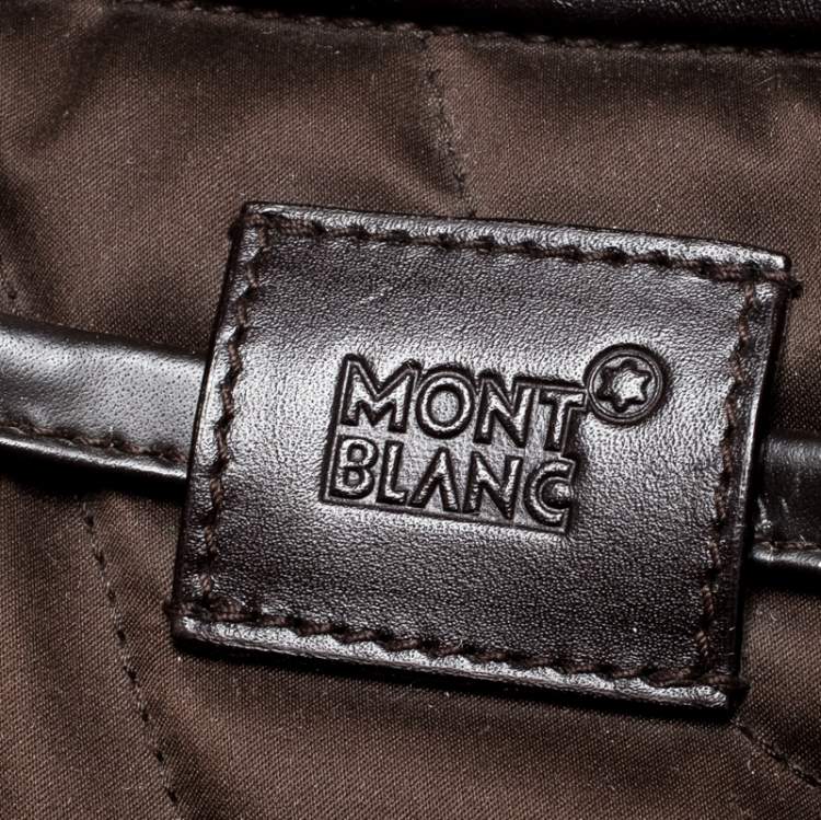 Pre Owned Montblanc Brown Nylon and Leather Starisma Dalila Drawstring Hobo