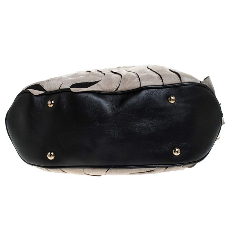 Pre Owned Montblanc Grey/Black Suede and Leather Limited Edition Starisma Alcina Hobo