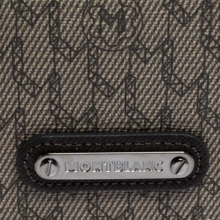 Pre Owned Montblanc Brown Signature Coated Canvas Business Card Holder