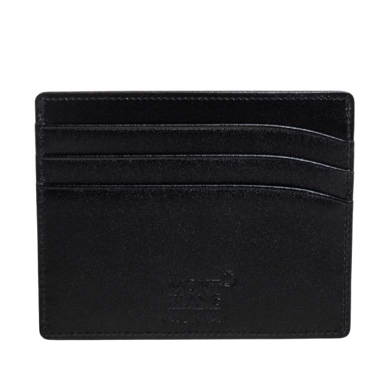 Pre Owned Montblanc Black Leather Meisterstuck Card Holder 6CC