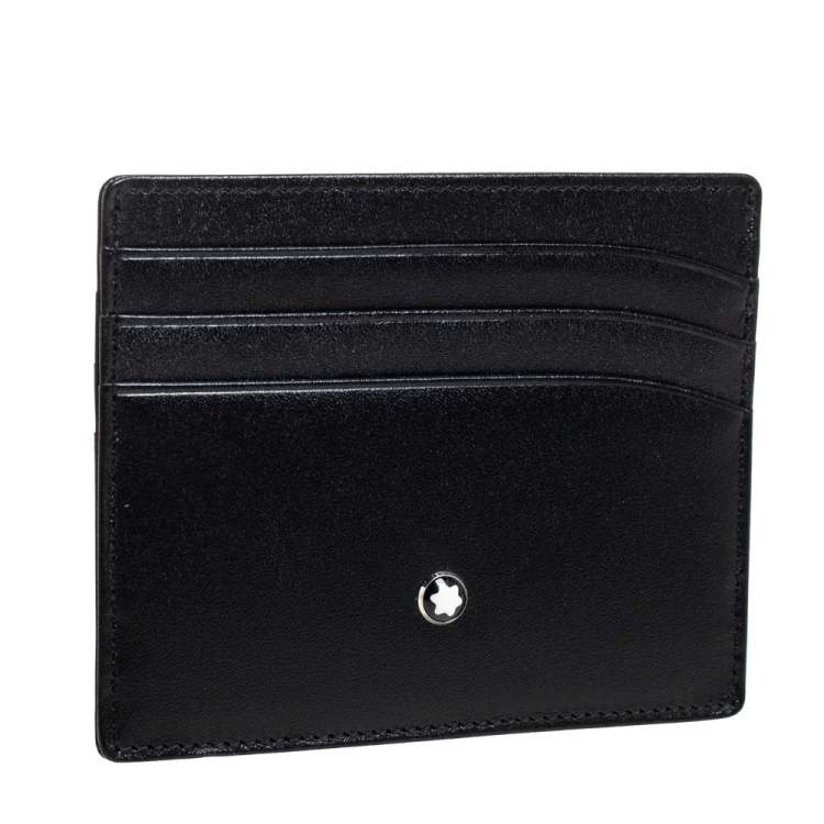 Pre Owned Montblanc Black Leather Meisterstuck Card Holder 6CC