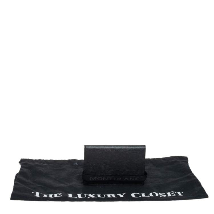 Pre Owned Montblanc Black Leather Business Card Holder