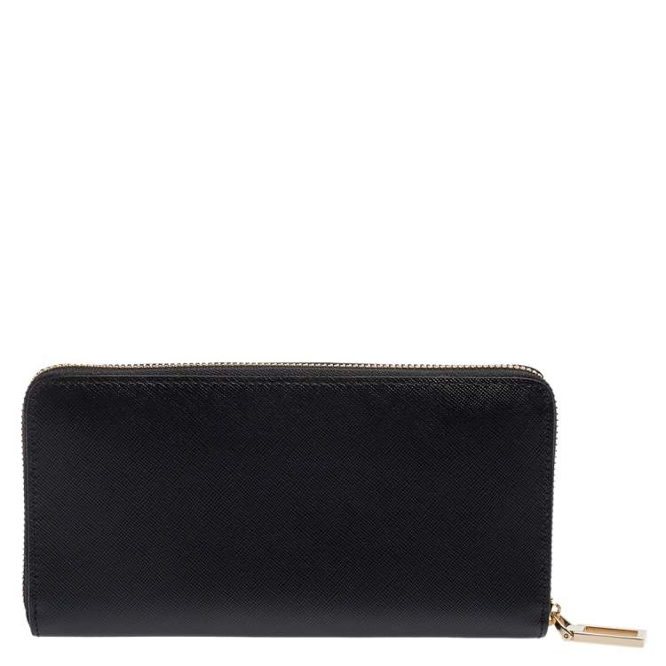 Pre Owned Montblanc Black Leather Sartorial Zip Around Wallet