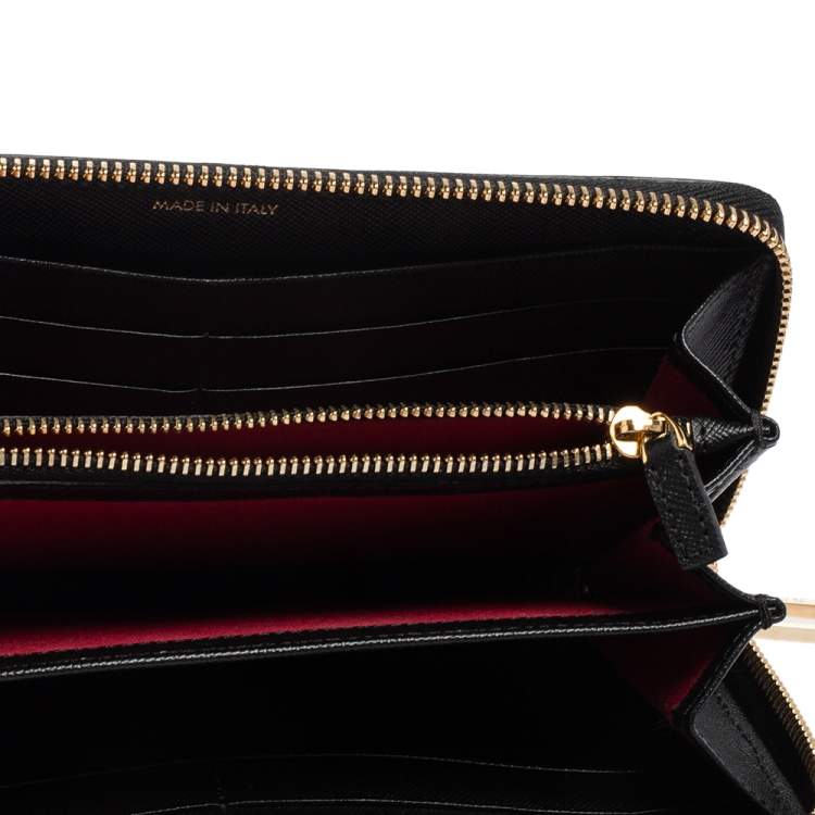 Pre Owned Montblanc Black Leather Sartorial Zip Around Wallet