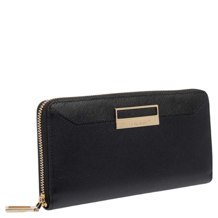 Pre Owned Montblanc Black Leather Sartorial Zip Around Wallet