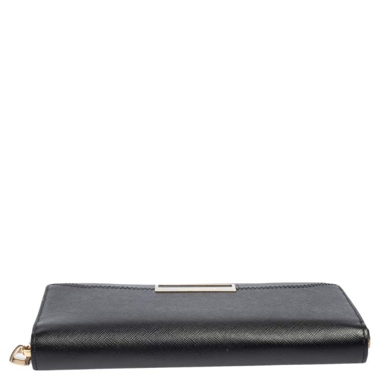 Pre Owned Montblanc Black Leather Sartorial Zip Around Wallet