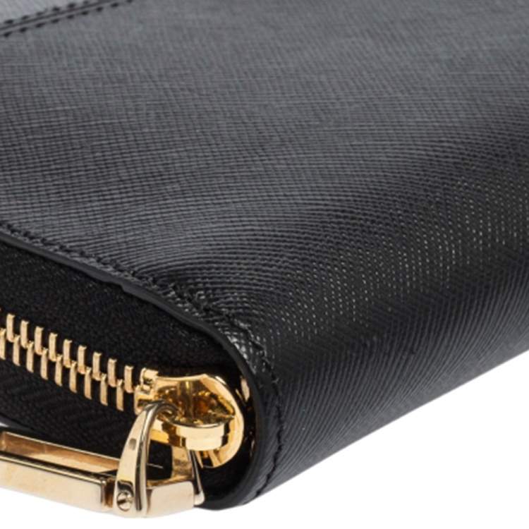 Pre Owned Montblanc Black Leather Sartorial Zip Around Wallet