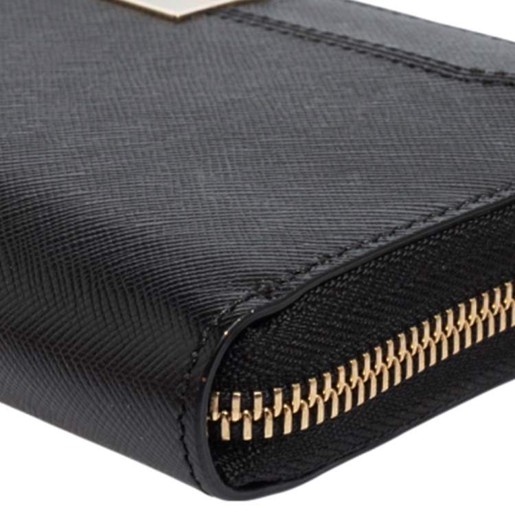 Pre Owned Montblanc Black Leather Sartorial Zip Around Wallet