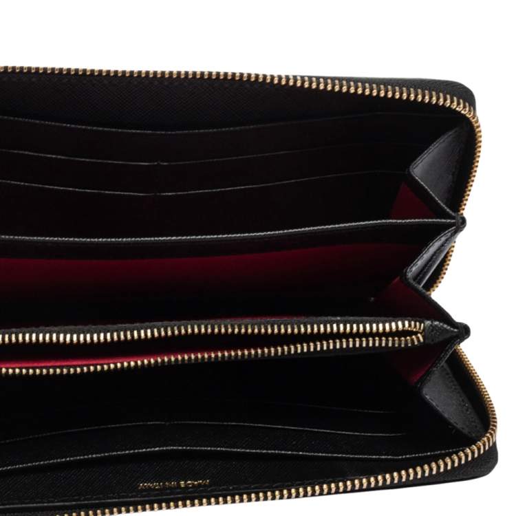 Pre Owned Montblanc Black Leather Sartorial Zip Around Wallet