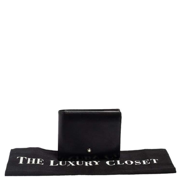 مملوكة مسبقًا Montblanc Black Leather Meisterstück Bifold Wallet
