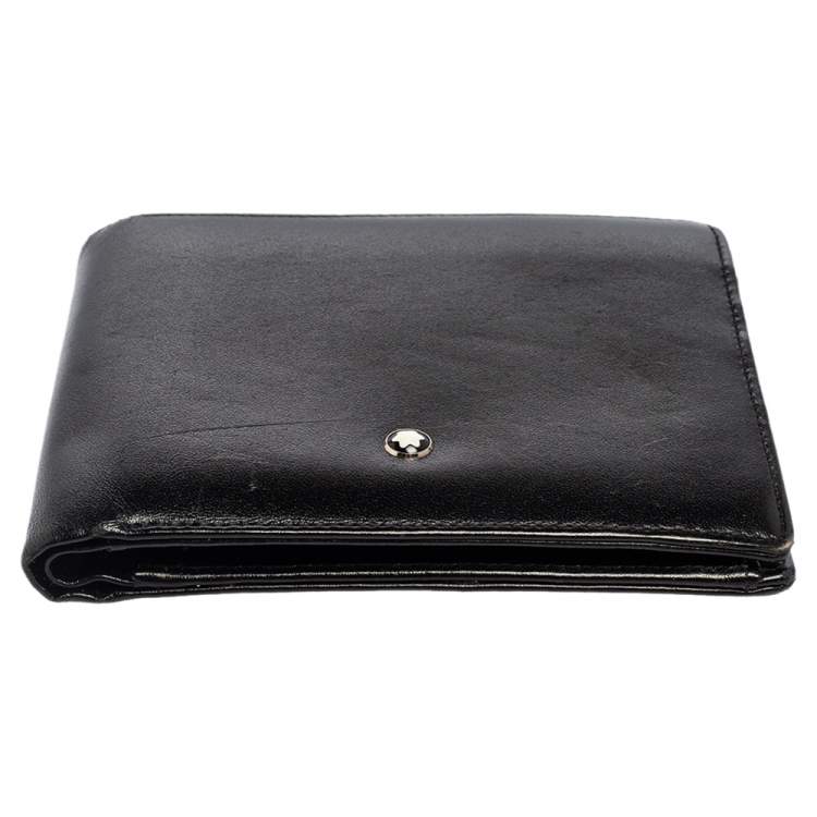 مملوكة مسبقًا Montblanc Black Leather Meisterstück Bifold Wallet