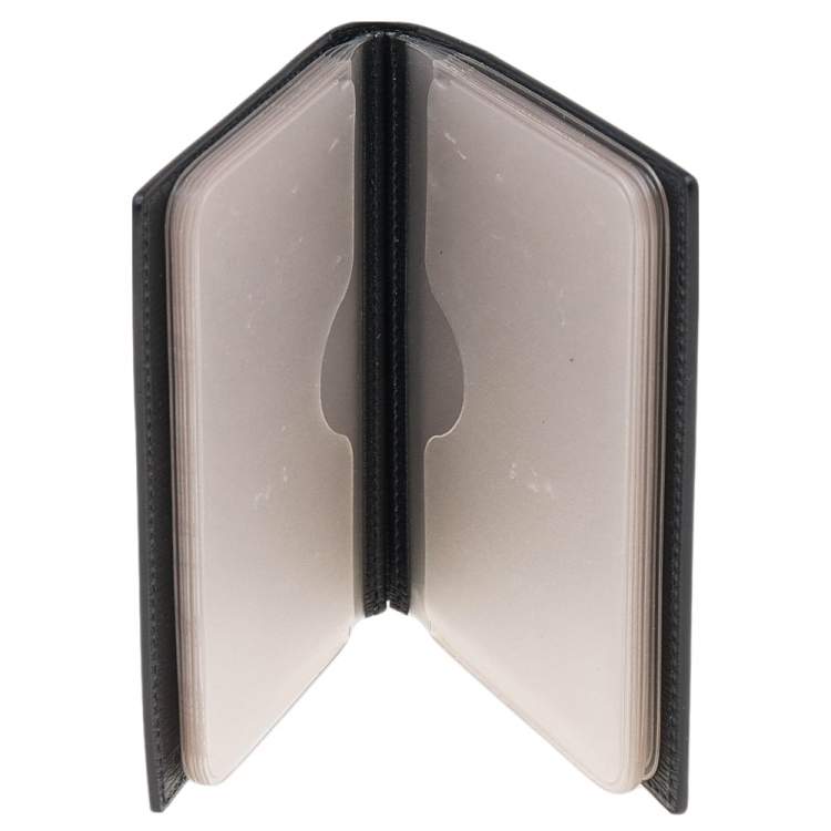 Pre Owned Montblanc Black Leather Card Case Holder Organizer 