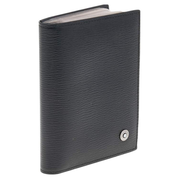 Pre Owned Montblanc Black Leather Card Case Holder Organizer 