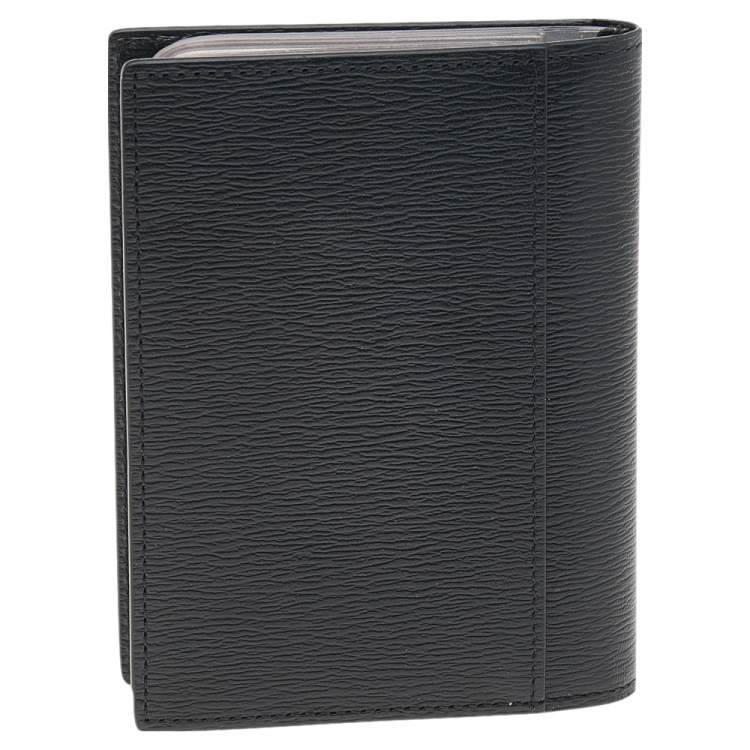 Pre Owned Montblanc Black Leather Card Case Holder Organizer 