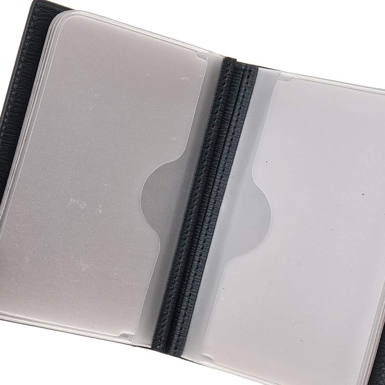 Pre Owned Montblanc Black Leather Card Case Holder Organizer 
