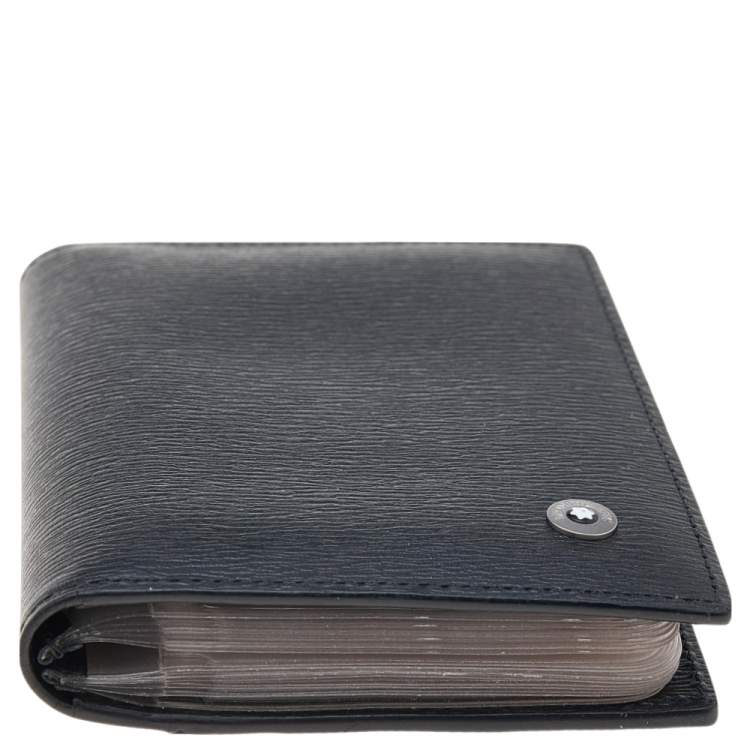 Pre Owned Montblanc Black Leather Card Case Holder Organizer 