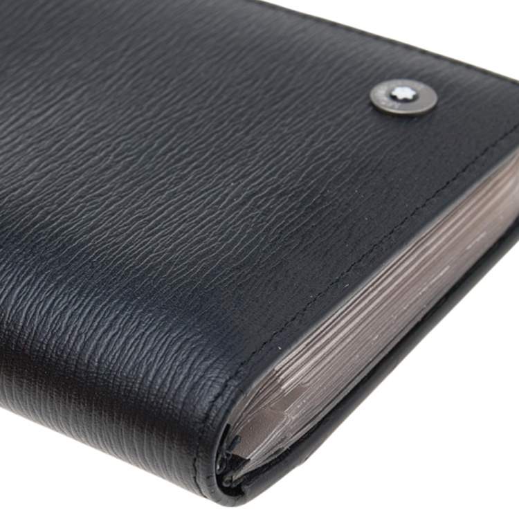 Pre Owned Montblanc Black Leather Card Case Holder Organizer 