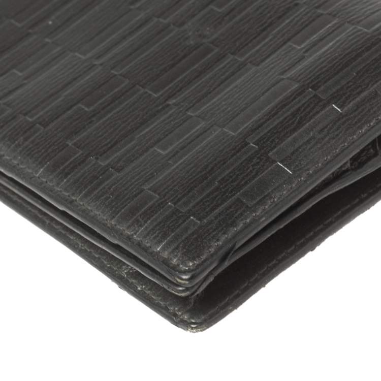 Pre Owned Montblanc Gun Metal Leather Westside Black Mystery Continental Wallet 