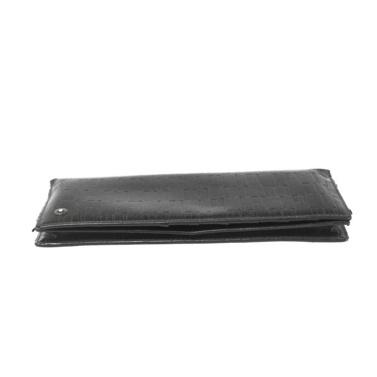 Pre Owned Montblanc Gun Metal Leather Westside Black Mystery Continental Wallet 