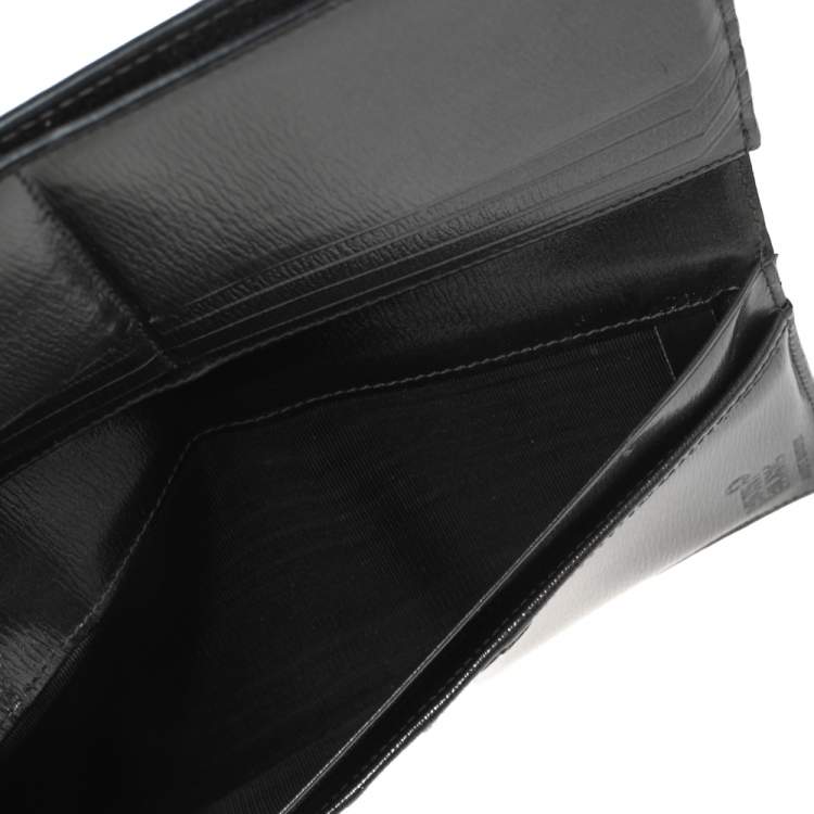 Pre Owned Montblanc Gun Metal Leather Westside Black Mystery Continental Wallet 